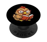 Cute Nerdy Chicken Cartoon Design PopSockets Adhesive PopGrip