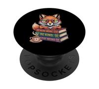 Cute Nerdy Fox Read Books Be Kind Stay Weird Book Club PopSockets Adhesive PopGrip