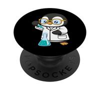 Cute Nerdy Penguin Cartoon Design PopSockets Adhesive PopGrip