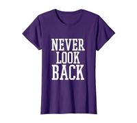 Cute Never Look Back - Always Funny Sarcastic White Quote T-Shirt, Women, Purple, 3X-Large