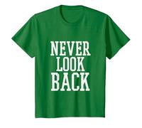 Cute Never Look Back - Always Funny Sarcastic White Quote T-Shirt, Youth, Kelly Green, Large