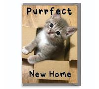 Cute New Home Card Cat Kitten Purrfect Moving House Funny Animal Design For Her Him Friend Family Neighbour H7