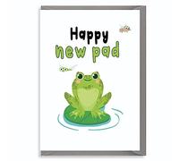 Cute New Home Card Frog Pun Happy New Pad Funny Animal Moving House Card For Friend Family Neighbour Him Her H8