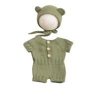 Cute Newborn Bear Photography Outfit Romper & Hat Set Lovely Costume for Memorable Moments for Boys Girls Baby Outfits Hat Outfits Infant Costume Photoshoot Accessories