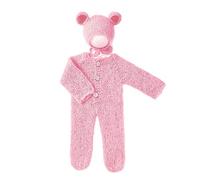 Cute Newborn Boys Girls Baby Photo Props Outfits Crochet Clothes Mohair Hat Pants Photography Props Costume Set Mohair Bear Hat & Footed Romper