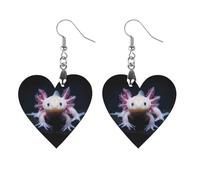 Cute Newt Axolotl Earrings Wooden Dangle Earring Drop Earrings Pendants Craft for Women