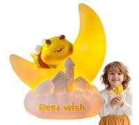 Cute Night Light for Kids - Bee Star Moon Desk Decoration - Decorative Bedside Lamp | for Living Room Bedroom Study Bedside Nightstand Bookshelf Professionals Students Designers Writers Readers Office