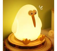 Cute Night Light for Kids - LED Squishy Lamp Kiwi Bird, Rechargeable Silicone Touch Nursery Lights, Adjustable Baby Night Lights for Nursery Kids Room, Kawaii Room Decor Gifts for Boys Girls(BPA-Free)