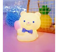 Cute Night Light for Kids, Tulip Bear Ambient LED Night Lamp, Dimmable Animal Night Light for Toddler Baby Kids Bedroom, Nursery Nightlight for Sleep Breastfeeding Decor Girls Boys Brithday Gift