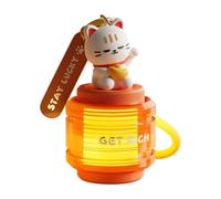 Cute Night Light Funny Small Cat Lantern | Mini Lamp Pendant Keychain Cartoon for Boys Girls Adults Home Bedroom Living Room School Office Car