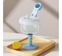 Cute No-Spill Goblet Cup with Lid,Baby Wine Glass Sippy Cup,Stylish Baby Goblet,B aby Beverage Mug Milk Bottle,Leak-Proof Travel Sippy Cups with Easy Measurement Marks for Ages 12 Months+ Toddlers