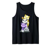 Cute Nonbinary Panda Stack LGBTQ Pride Color Tank Top