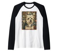 Cute Norfolk Terrier Arts and Crafts Style Raglan Baseball Tee