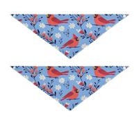 Cute Northern Birds Blue bulk dog bandanas Snap Button Triangle Bibs Kerchief Set Cute Pet Holiday Accessories Decor for Dogs Cats L