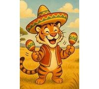 Cute Notebook for Kids - Funny Animal Musicians - Tiger Plays the Maracas - Squared Pages - 100 Pages - 6" x 9"