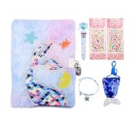 Cute Notepad Cartoon Notebook, Plush Diary with Lock and Keys Journals for Study Notes Fun Writing Drawing Scratch Pads Kawaii School Supplies for Girls Boys Kids and Teacher 160 Pages (Purple Fish)