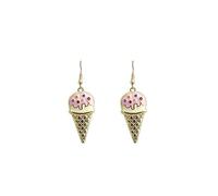 Cute Novelty Dessert Drop Dangle Earrings for Women - Ice Cream, Ice Cream Cone, Doughnut, Boba Bubble Tea, Cupcake - For Foodies - Food Lovers Fashion - Beautiful Pastel Colors - Gold Plated - with