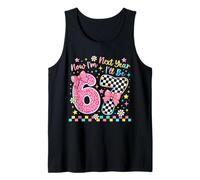 Cute Now I'm 6 Next Year I'll be 7 Six Years Old Teen Girls Tank Top