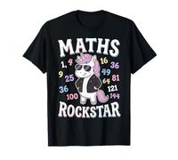 Cute Number Day Maths Rockstar Unicorn Times Tables T-Shirt