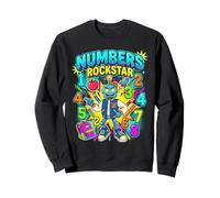 Cute Number Day Numbers Rockstar Robot Times Tables Kids Sweatshirt