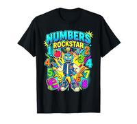 Cute Number Day Numbers Rockstar Robot Times Tables Kids T-Shirt