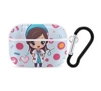 Cute Nurse AirPod Pro Case, Anti Scratch Hard PC Cover with Keychain, AirPod Pro 2nd/1st Case Accessories for Women Men, White-Style