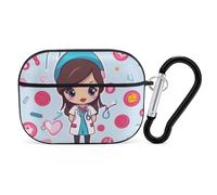 Cute Nurse AirPods Pro Protective Case Cute Earphone Protective Covers with Keychain Ring - Compatible with AirPod Pro 2nd / 1st Generation