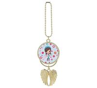 Cute Nurse Car Hanging Pendant, Zinc Alloy Rearview Mirror Charms - Relieve Visual Fatigue, Vintage Keychain Pendant, Lucky Car Interior Hanging Decoration, Golden-Style