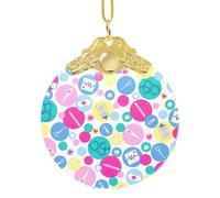 Cute Nurse Elegant Glass Round Pendant, Detailed 3.3 Inch Holiday Ornament For Gift And Celebration