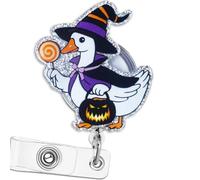 Cute Nurse Fall Badge Reel Retractable Funny Halloween Ghost Pumpkin Badge Reels Nursing Student Accessories ID Clip for Doctor Teacher Healthcare Medical CNA RN Gifts