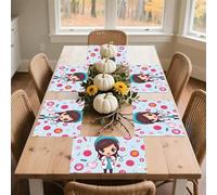 Cute Nurse Placemats Set 30x45cm*6 Heat Resistant Washable Placemat Waterproof Table Placemats Non-Slip Wipeable Tables Mat Kitchen Place Mats for Dining Party Home Decor