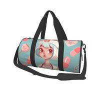Cute Nurse Printed Sports Gym Bag with Wet Pocket & Shoes Compartment, Travel Duffel Bag for Men Women