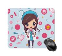 Cute Nurse Square Mouse Pad Portable Computer Mousepad with Non-Slip Rubber Base 25 * 30cm Ultra-Thin Gaming Mouse Mat for Computer Laptop Office Desk Accessories