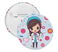 Cute Nurse Tinplate Badge Personalized Round Brooch Large Craft Button Suitable for Teachers, Nurses, Doctors, Staff, Party Gift Accessories, style, 20PCS