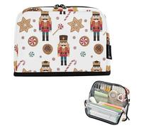 Cute Nutcracker Soldiers Christmas Storage Pencil Bags Big Pencil Case Zipper Pencils Pouch Boys Pen Bags Teen Girls Marker Art Organizer Back to School Supplies