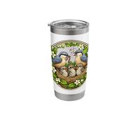 Cute Nuthatch in the Nest Bird Watcher Spring Songbird Stainless Steel Insulated Tumbler