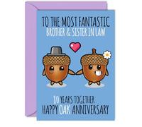 Cute Oak Anniversary Card for Brother & Sister In Law, 80 Years Together