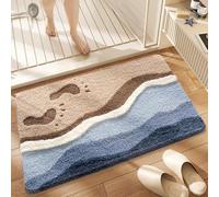 Cute Ocean Bathroom Rug Super Absorbent Bath Mat Machine Washable and Non Slip Fluffy Carpet for Shower, Bedroom and Living Room (31"x20", Footprint)