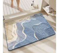 Cute Ocean Bathroom Rug Super Absorbent Bath Mat Machine Washable and Non Slip Fluffy Carpet for Shower, Bedroom and Living Room (31"x20", Ocean)
