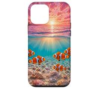 Cute Ocean Clownfish For Phone With Sunset Waves Seashells Case for iPhone 12 mini