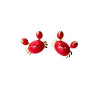cute ocean little red crab ladies fashion party banquet jewelry high-end earrings