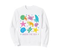 Cute Ocean Sea Creatures Crab Starfish Seashell Beach Kids Sweatshirt