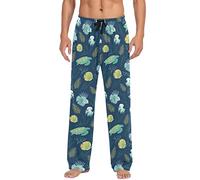 Cute Ocean Sea Otter Pajama Pants for Men, Long Pajama Bottoms with Pockets, Lounge Sleepwear S-XXL, Ocean Animals, Medium