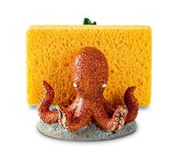 Cute Octopus Sponge Holder - Red, Resin, Practical Sink Kitchen Organization Gadget