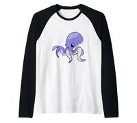 Cute Octopus with Bandaged Arms - Squid Raglan Baseball Tee