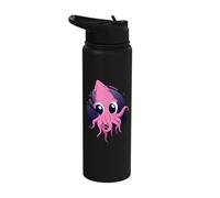 Cute Octopus with Big Big Eyes Squid Cuttlefish Ocean Fish Stainless Steel Insulated Water Bottle