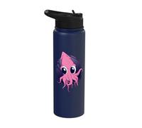 Cute Octopus with Big Big Eyes Squid Cuttlefish Ocean Fish Stainless Steel Insulated Water Bottle