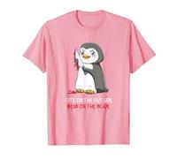 Cute On The Outside Mean On The Inside Gothic Nerd Penguin T-Shirt, Men, Pink, 3X-Large