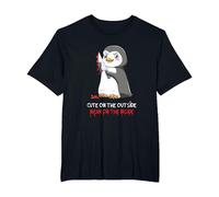 Cute On The Outside Mean On The Inside Gothic Nerd Penguin T-Shirt, Men's Big and Tall, Black, 5X Tall
