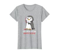 Cute On The Outside Mean On The Inside Gothic Nerd Penguin T-Shirt, Women, Heather Grey, Small
